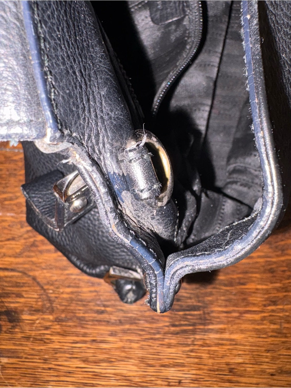 Salvatore Ferragamo Black Pebble Leather Sofia Shoulder Handbag Made In Italy - Picture 14 of 14